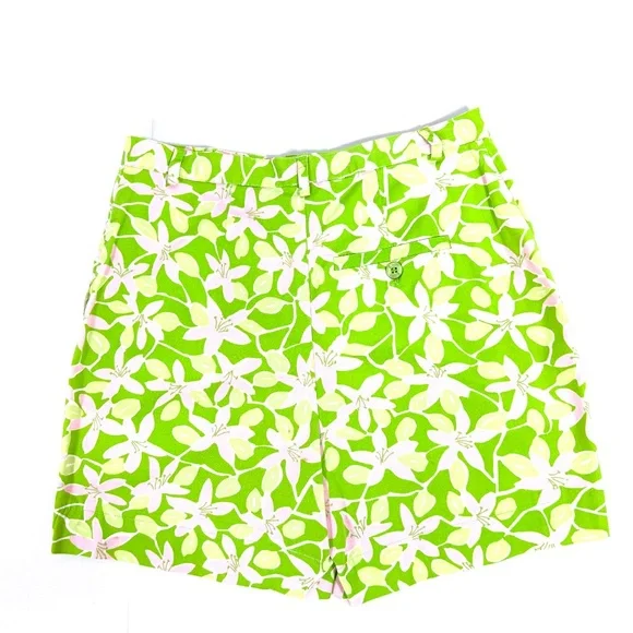 Lilly Pulitzer Pink & Green Lily Print Shorts Size 10 - Picture 8 of 10
